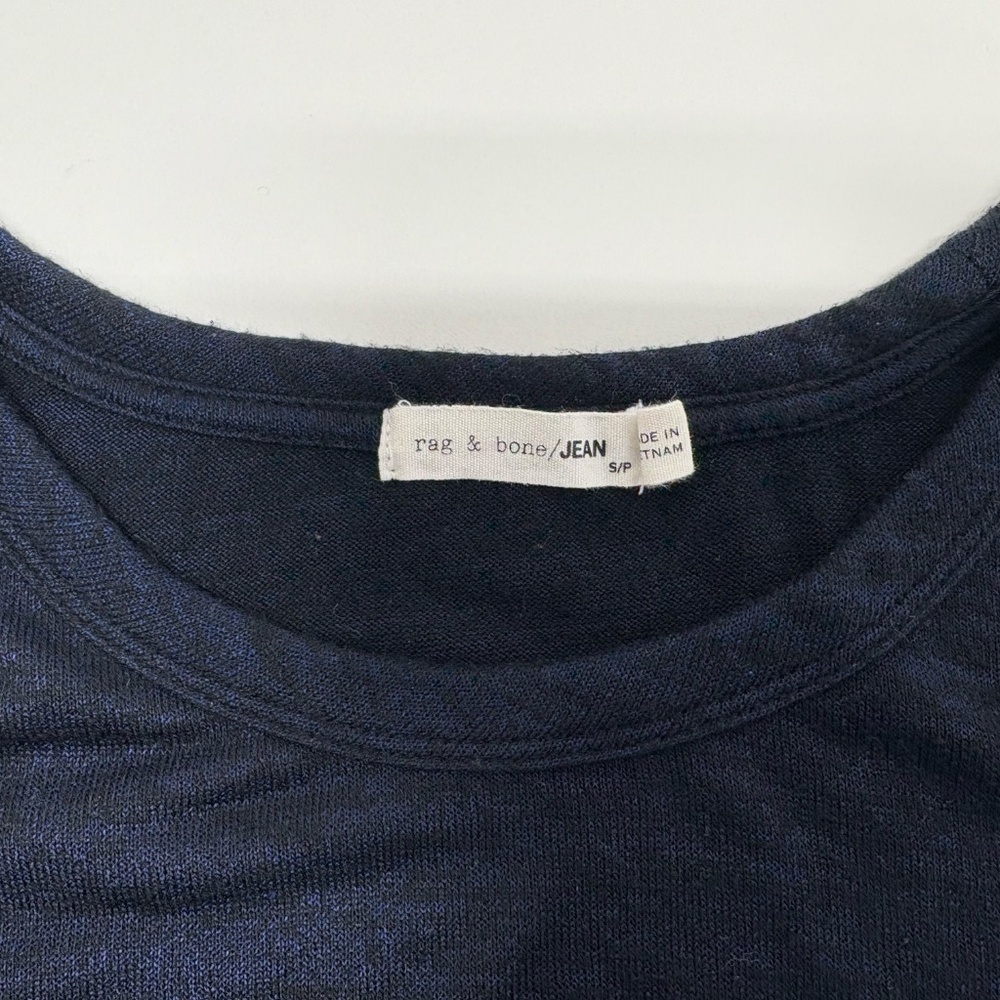 Rag and Bone Jean Tri-Blend Long Sleeve Curve Hem Tee - Size S. - Picture 8 of 15